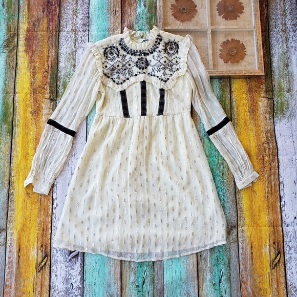 Topshop Dresses & Skirts - Topshop Rodeo Studded Metallic Swing Dress
2